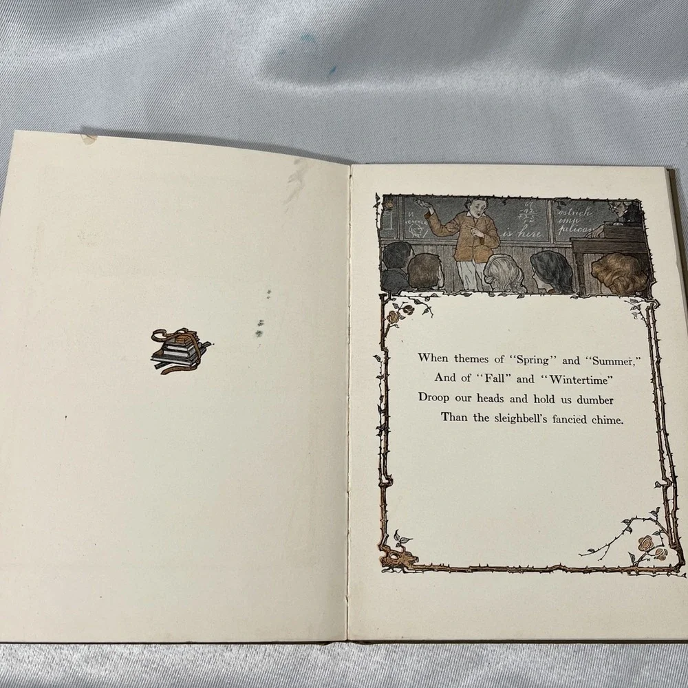 Vintage 1909 OLD SCHOOL DAY ROMANCES BOOK by JAMES WHITCOMB RILEY